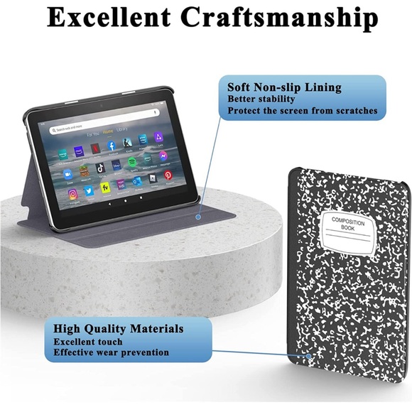 Kindle fire 7 case/ black and white composition book, NWT - Picture 7 of 9